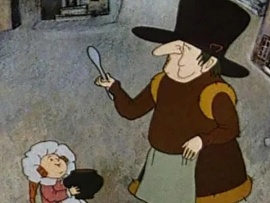 Горшочек каши, Девочка и медведь