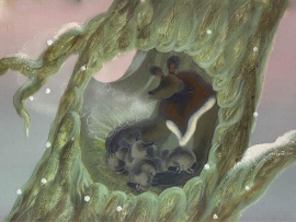 Тигрёнок на подсолнухе (2)